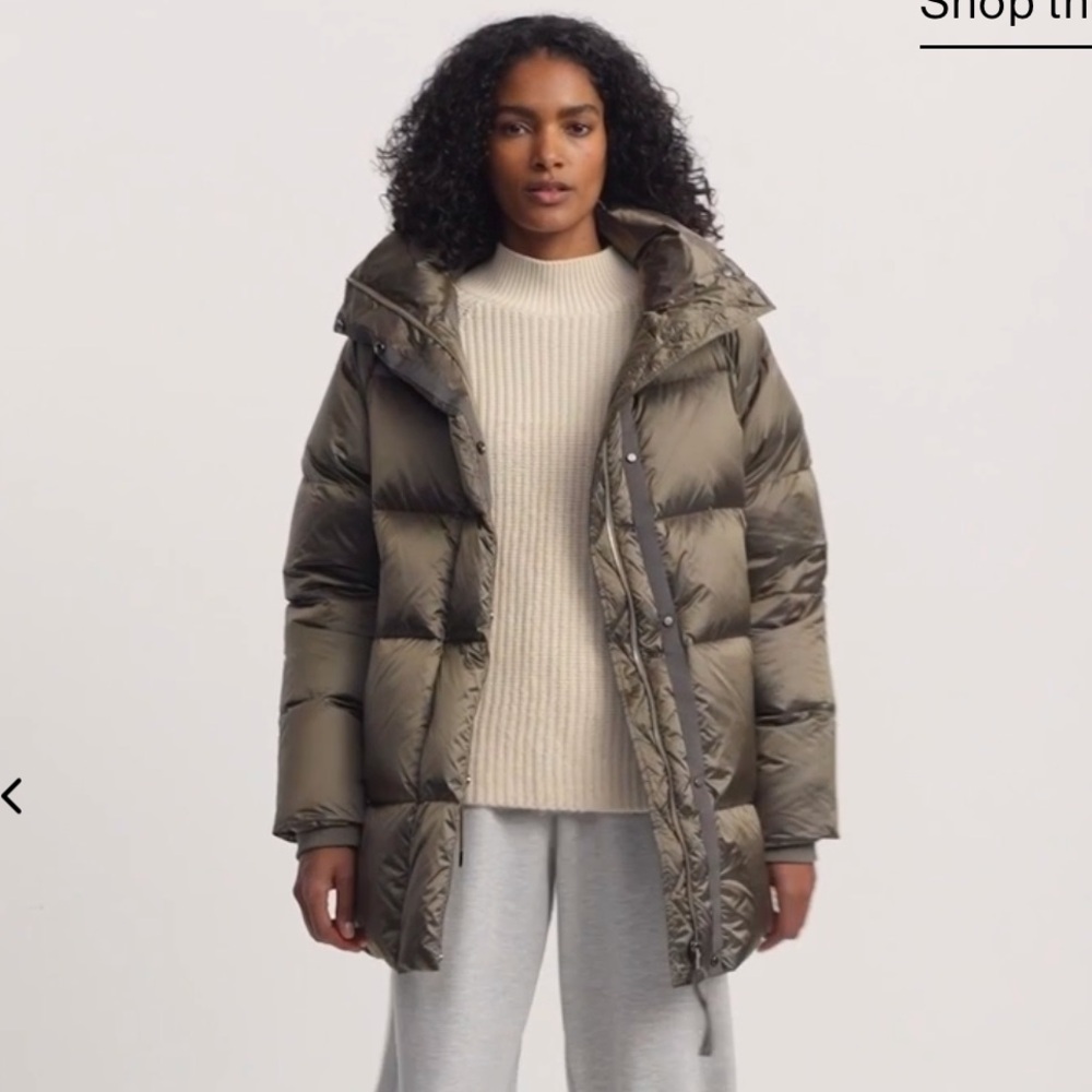 VARLEY Canton Down Jacket, brushed olive metallic, size small NEVER WORN